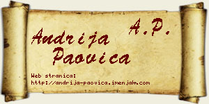 Andrija Paovica vizit kartica
